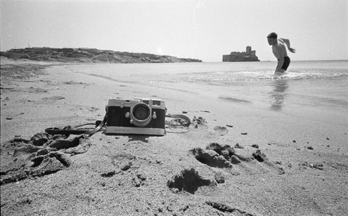 TH 8_1958 at Crotone in Calabria_Southern Italy_Portrait of my first Leica and a friend I was traveling with_copyright Thomas Hoepker and Magnum Photos