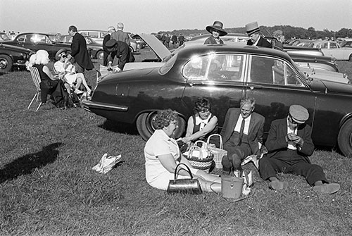 GAF Homer Sykes_1970S UPPER CLASS WORKING CLASS FAMILY OUTING THE DERBY HORSE RACE BRITAIN