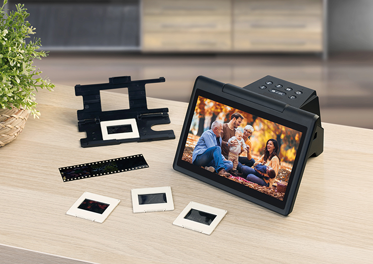 Stand-Alone-Dia- & Negativscanner, 7″/17,8 cm IPS-Display, 22 MP, HDMI