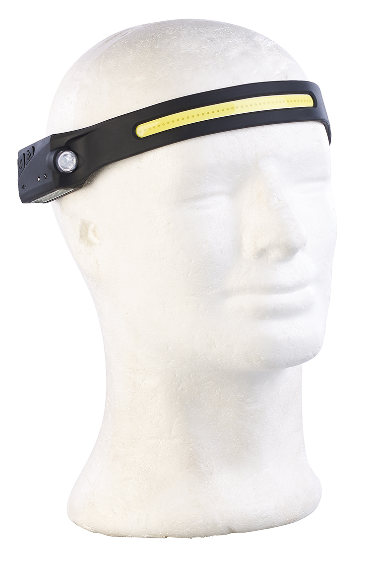 Smarte Akku-Stirnlampe mit 2 Lichtquellen, 500 Lumen, SOS-Melder, App