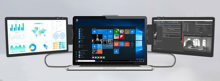 Tragbarer Dual-Monitor mit je 29,5 cm, Triple-Monitor-Extender, 15 W