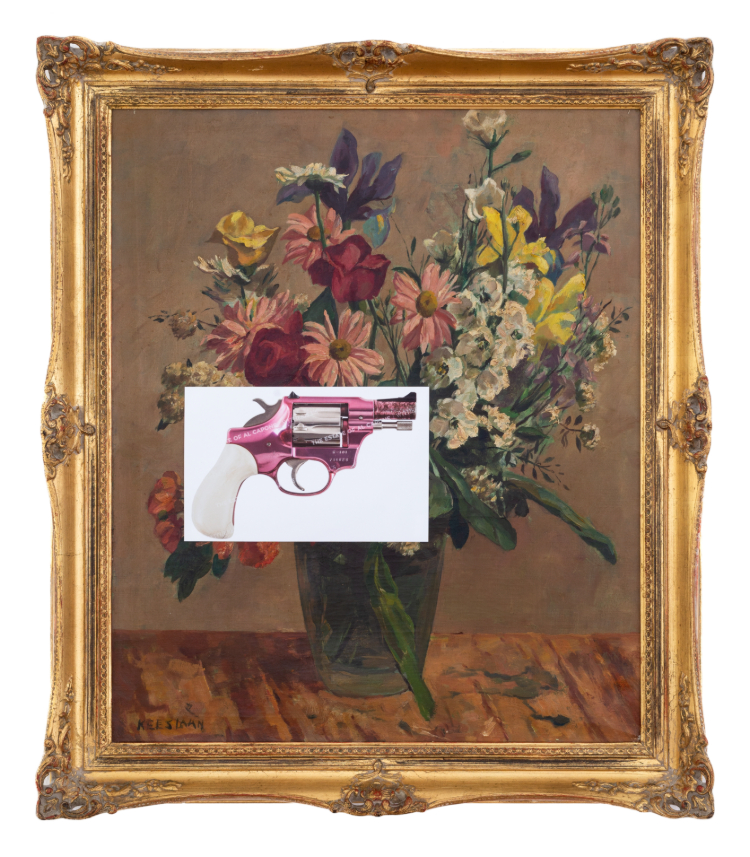 Timm Rautert Sonny Capone‘s Snub-Nosed Revolver Aus der Serie The Estate of Al Capone, 2022 Mixed Media, Öl auf Leinwand, Inkjetdruck © Archiv Timm Rautert, Museum Folkwang, Essen Timm Rautert Sonny Capone‘s Snub-Nosed Revolver Aus der Serie The Estate of Al Capone, 2022 Mixed Media, Öl auf Leinwand, Inkjetdruck © Archiv Timm Rautert, Museum Folkwang, Essen