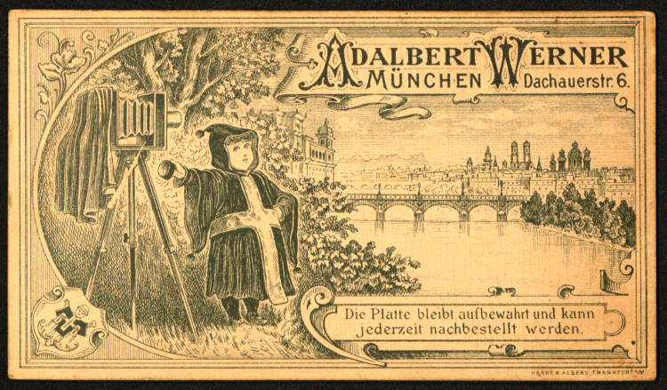 Adalbert Werner, München, Rückseite Carte-de-Visite, ca. 1900, Privatbesitz